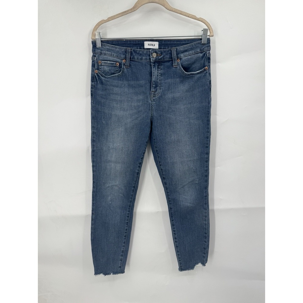Pistola Skinny Jean Women 29 Blue Medium Wash Denim High Waisted Preppy Casual